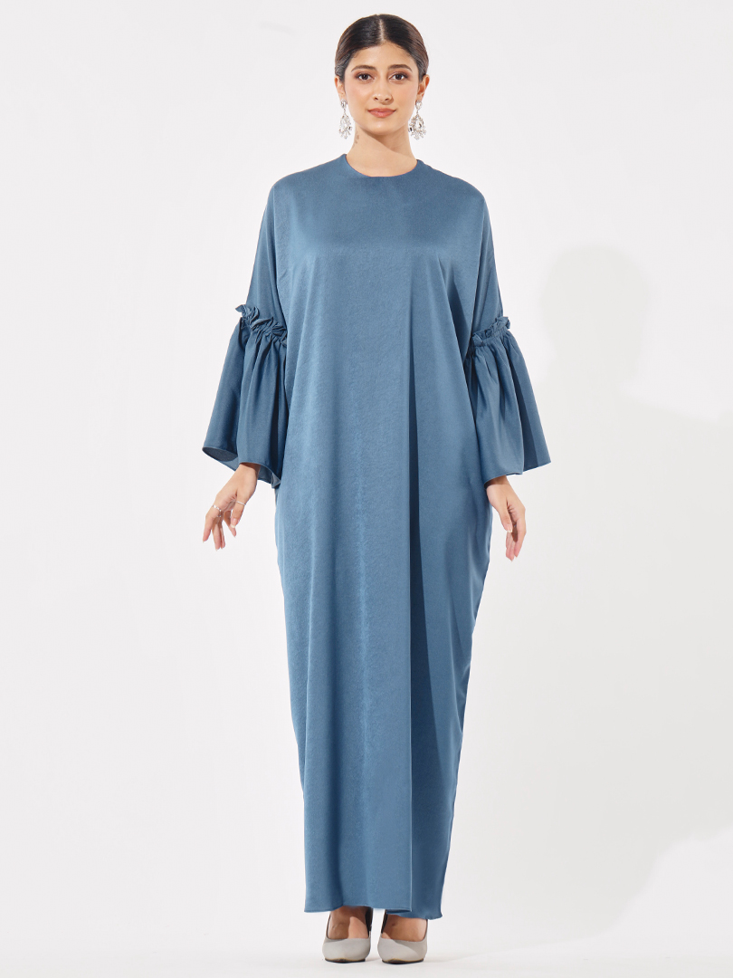 Jasmina Gathered Sleeve Kaftan Indigo Blue | #INHANNARAYA2023