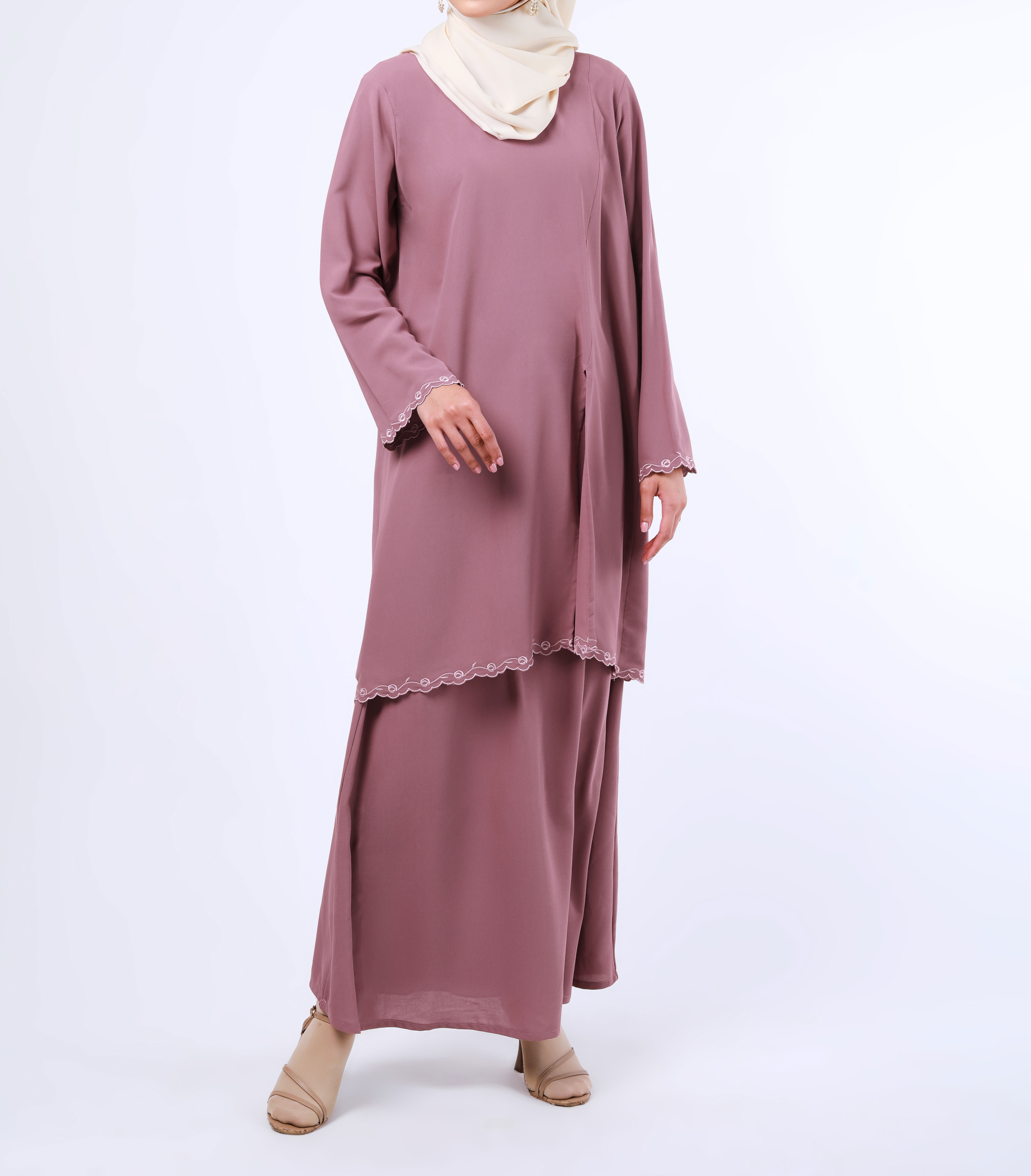 Ayu Kurung Dusty Pink The Kebaya And Kurung Expert Stay Safe