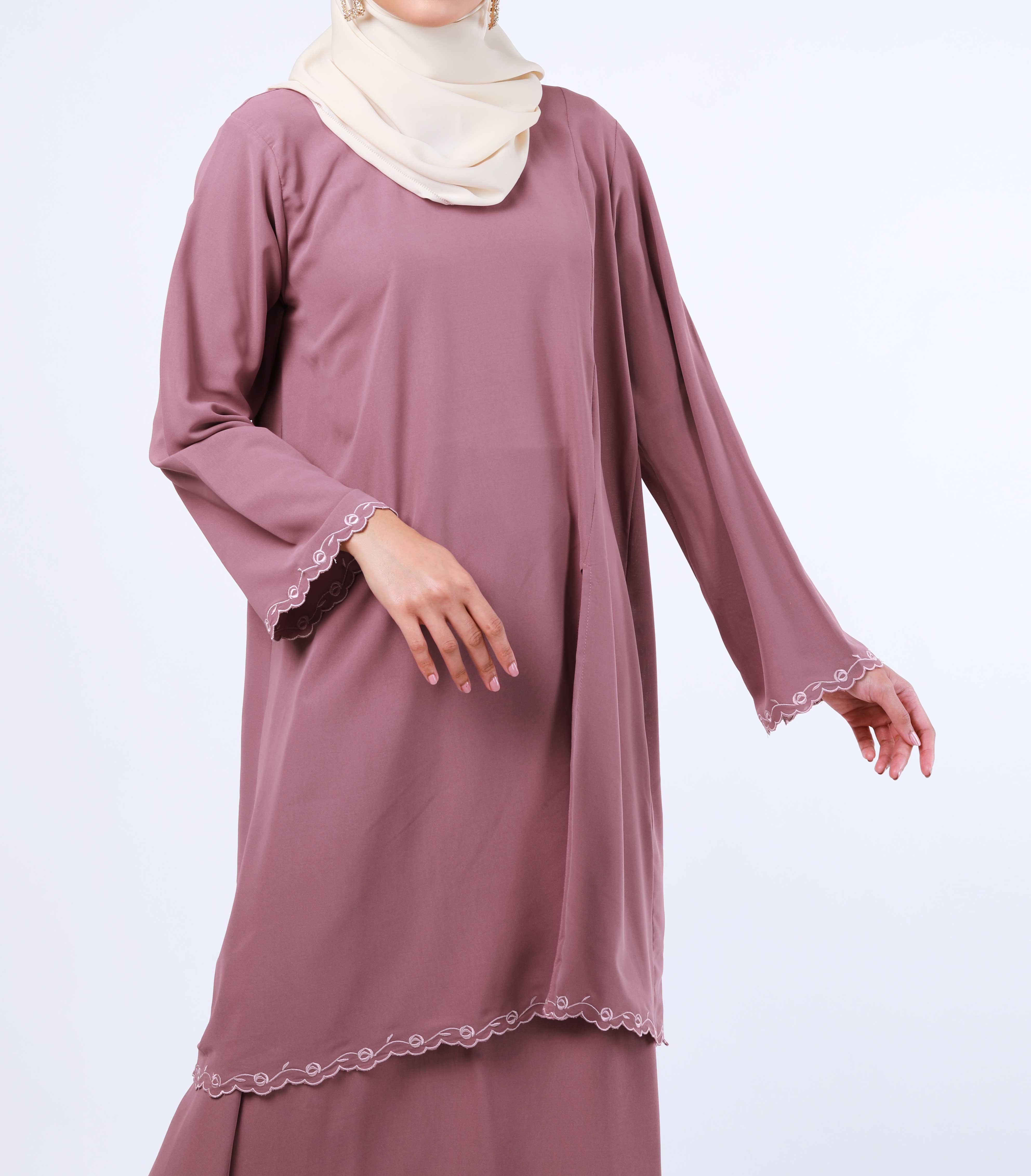 Ayu Kurung Dusty Pink The Kebaya And Kurung Expert Stay Safe