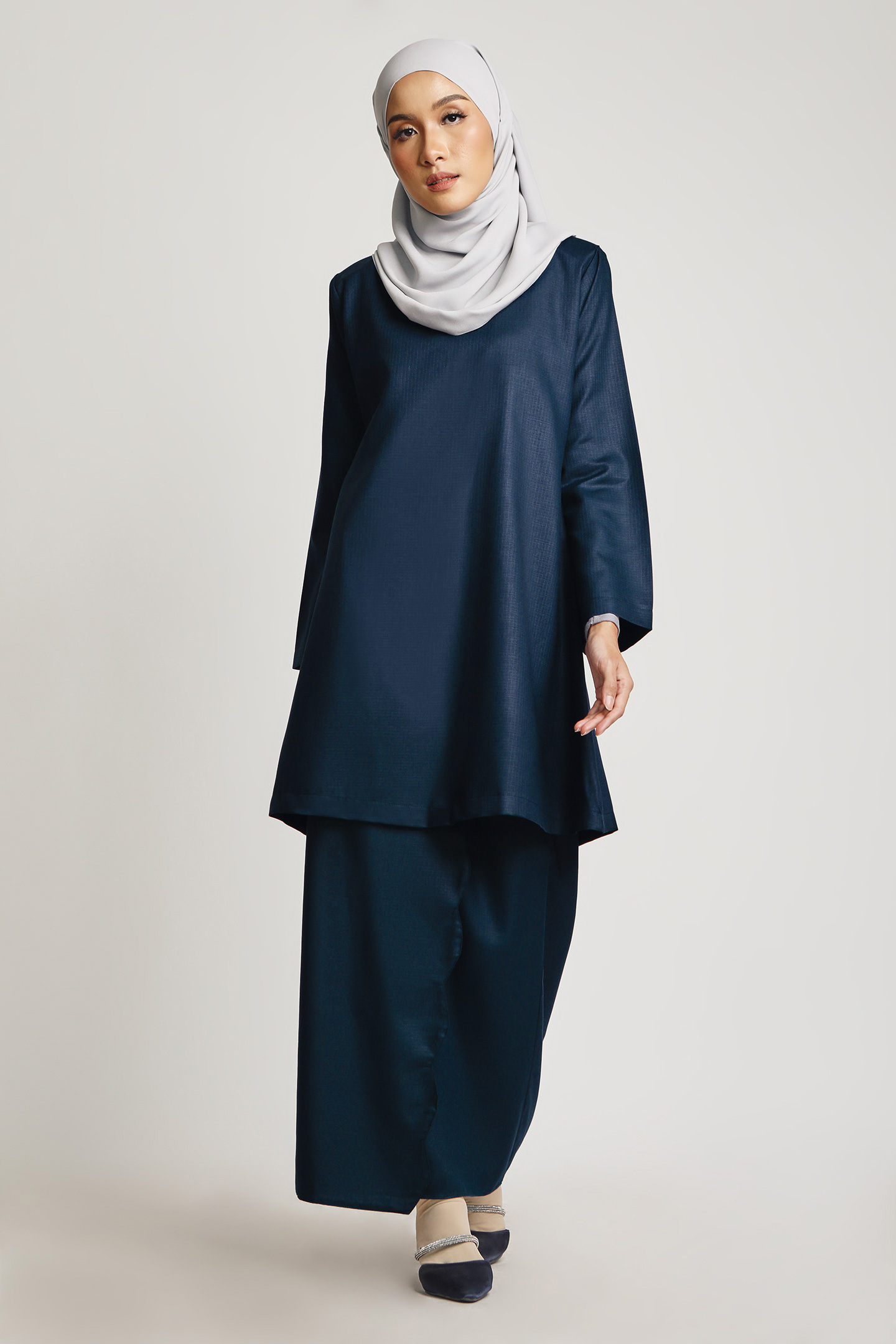 Aeda Scallop Kurung Dark Blue | #RAYAHAJIDEALS