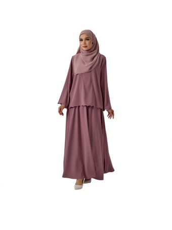 Azka Kurung Kedah Flair Mauve Purple