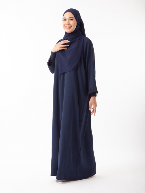 Adra Ironless Lounge Dress 2.0 Navy Blue