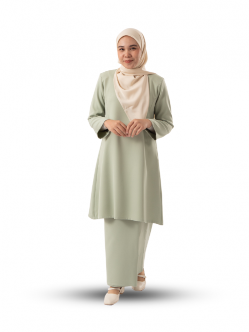 Zarith Kurung Pahang Sage Green