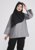 Ressa Cotton Wide Sleeves Blouse Grey