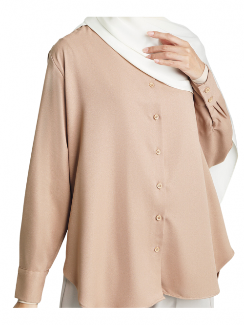 Nia Relaxed Blouse Dark Light Brown