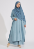 Jenna Women Cotton Linen Set Steel Blue