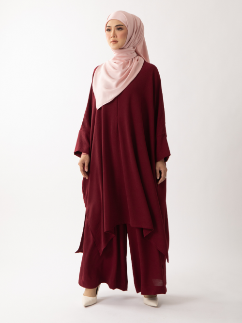 Auliya Tunic Set Maroon