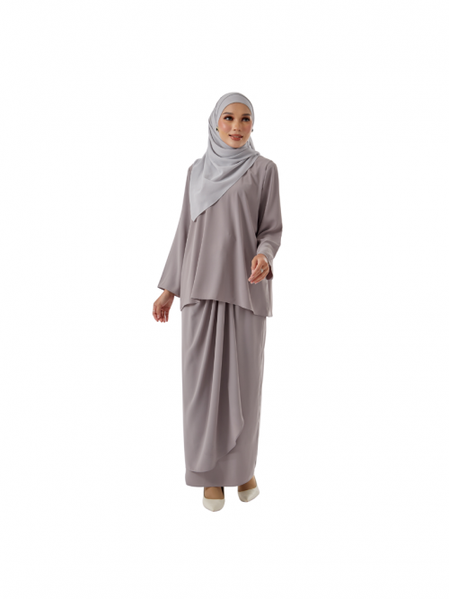 Petra Kurung Kedah Pareo Grey