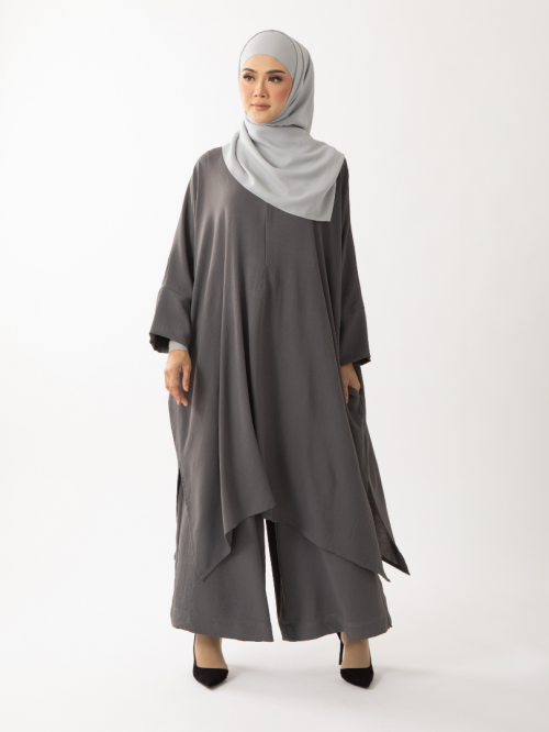 Auliya Tunic Set Dark Grey