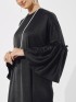 Jasmina Gathered Sleeve Kaftan Black