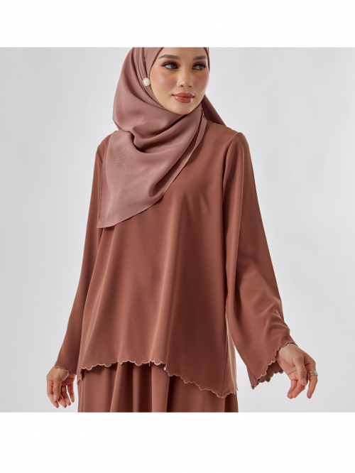 Azka Kurung Kedah Flair Mocha Brown