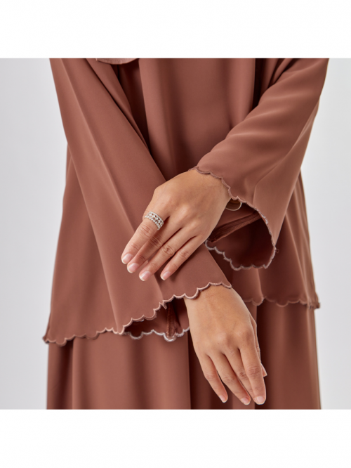 Azka Kurung Kedah Flair Mocha Brown