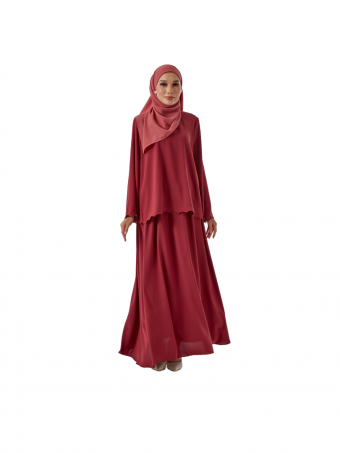 Azka Kurung Kedah Flair Maroon