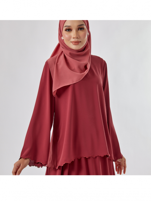 Azka Kurung Kedah Flair Maroon