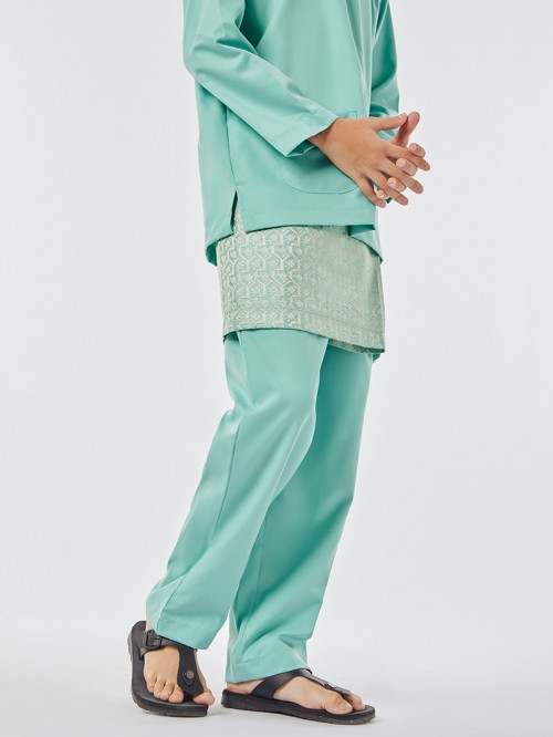 Ilyas Baju Melayu Teluk Belanga Turquoise Green