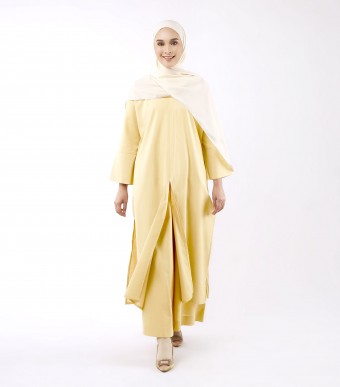 Jenna Women Cotton Linen Set Soft Yellow