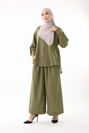 Nadine Drop Shoulder Set Olive Green